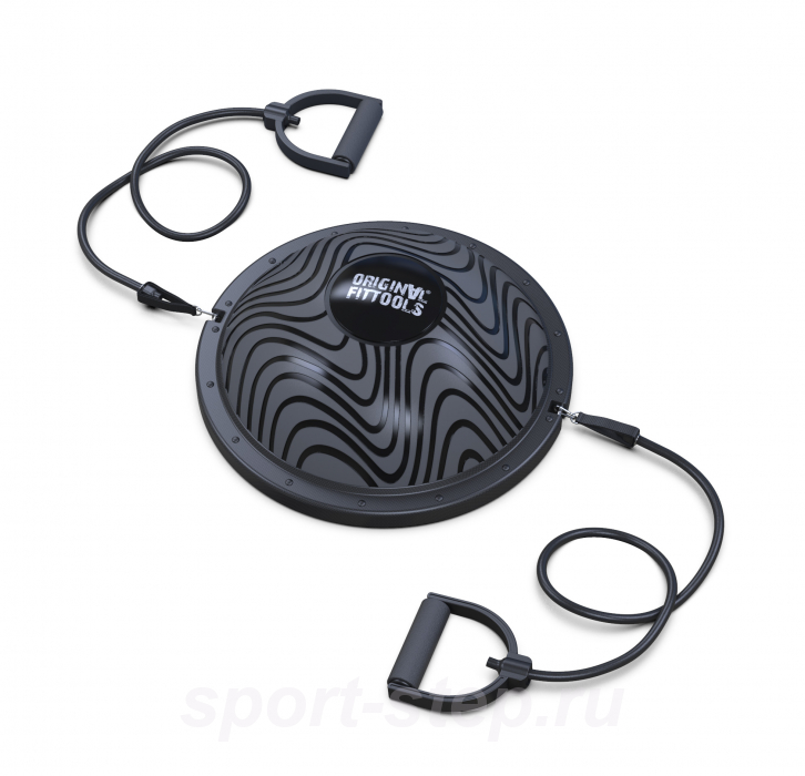 Полусфера гимнастическая надувная R3 с эспандерами и насосом Original FitTools FT-BSU-R3