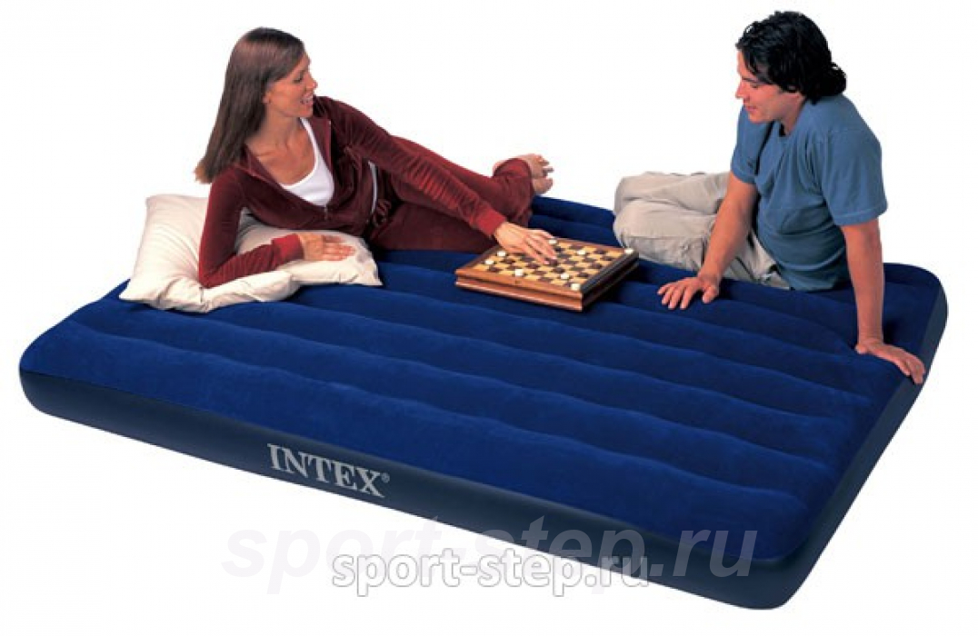 Двуспальный надувной матрас Intex Classic Downy 68759 без насоса