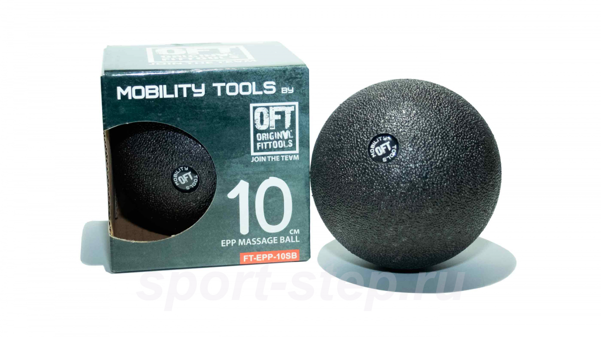 Шар массажный одинарный 10 см черный OFT FT-EPP-10SB