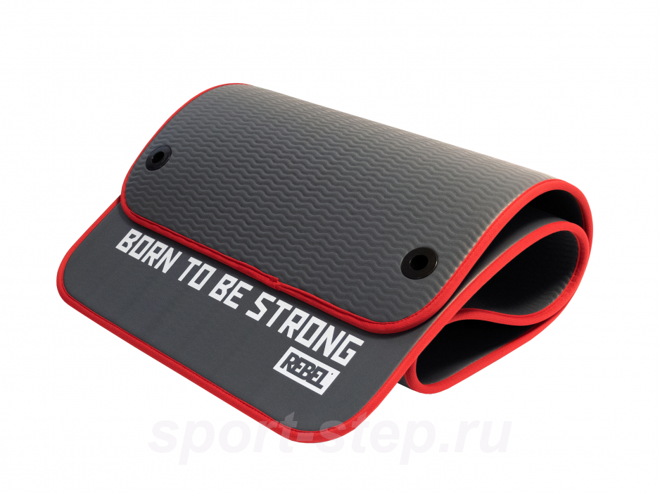 Мат для аэробики NBR 10 мм графитовый с кольцами Rebel R-NBR100HD-GRAPHITE