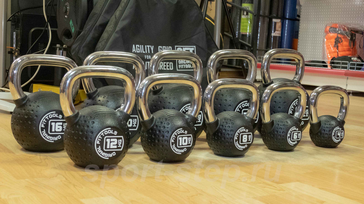 Набор полиуретановых гирь - 10 штук от 4 до 32 кг OFT FT-KB-CPU-SET