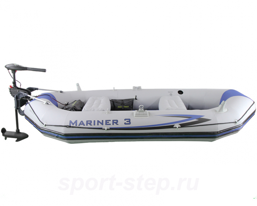 Лодка Intex Mariner 3 68373 с жестким полом, веслами и насосом