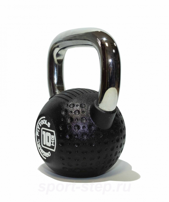 Гиря 10 кг с хромированной ручкой полиуретановая (CPU) OFT FT-KB-CPU-10