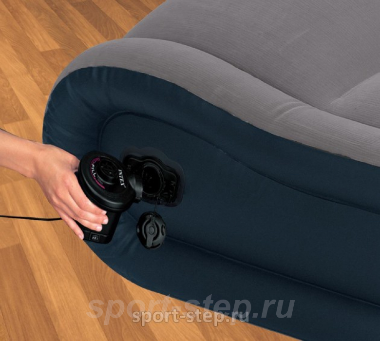 Двуспальная надувная кровать Intex Deluxe Mid Rise Pillow Rest 67726 с внешним электрическим насосом