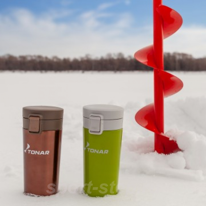 Термос-кружка (HS.TMК-02) 400ML кофейный TONAR