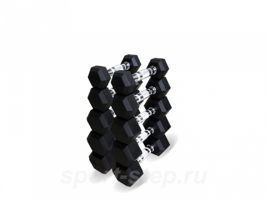 Набор гексагональных гантелей 5 пар от 1 до 5 кг Original FitTools FT-HEX-SET-30