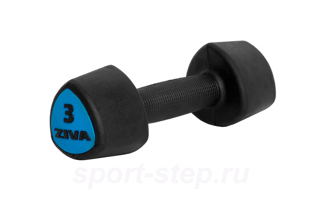 Гантель для аэробики 3 кг ZIVA серии ZVO резиновое покрытие ZVO-RB30-2704