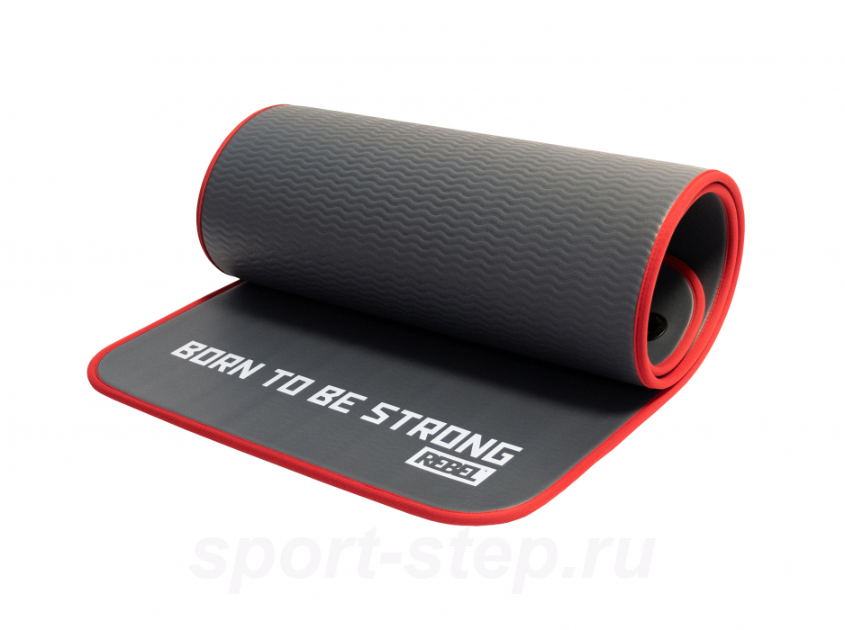Мат для аэробики NBR 10 мм графитовый с кольцами Rebel R-NBR100HD-GRAPHITE