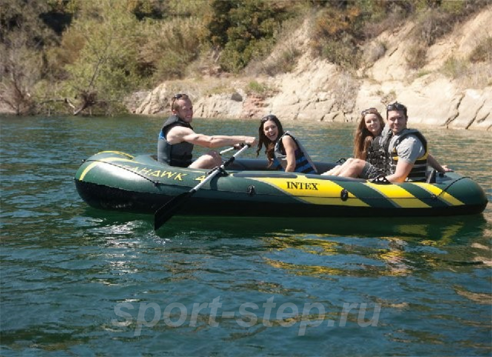 Надувная лодка Intex 68351 NP/EP Seahawk 4 Set с веслами и насосом