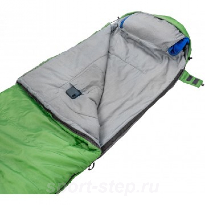 Спальный мешок TORO Wide 400L (220х90, левый, стратекс, салатовый) (T-HS-SB-TW-400L) Helios