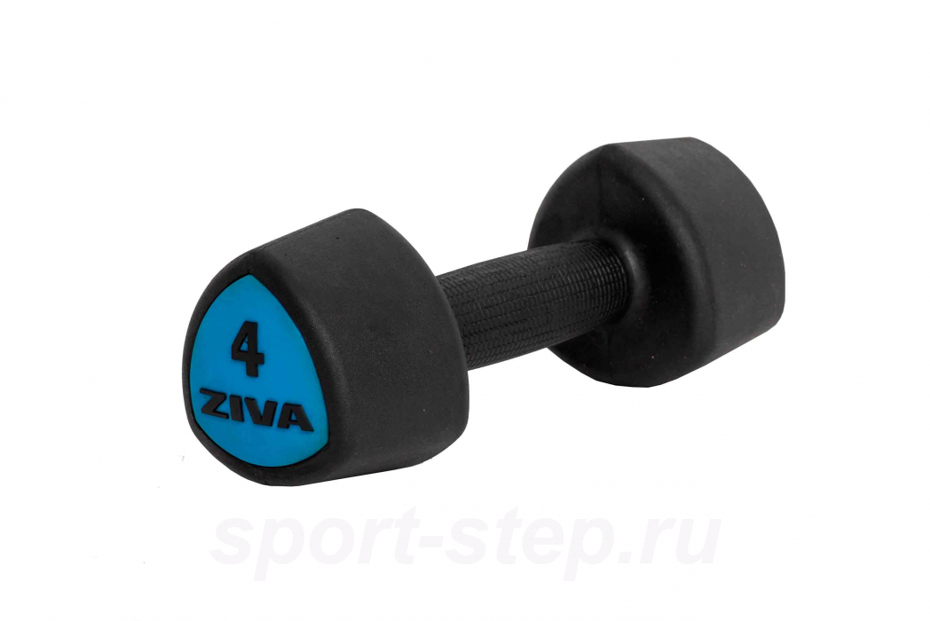 Гантель для аэробики 4 кг ZIVA серии ZVO резиновое покрытие ZVO-RB40-2705