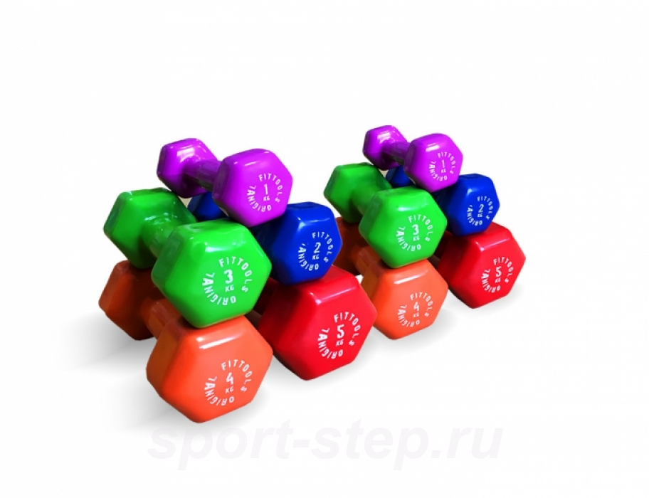 Набор виниловых гантелей Original Fit.Tools (5 пар) FT-VWB-SET30