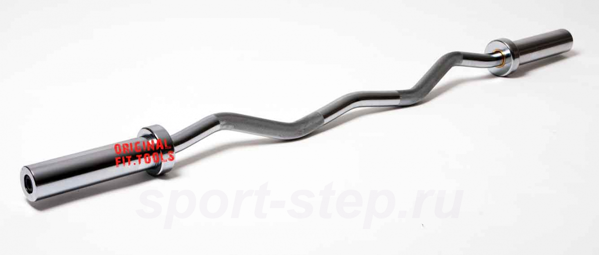 Гриф олимпийский хромированный слабоизогнутый 47" с замками Fit.Tools