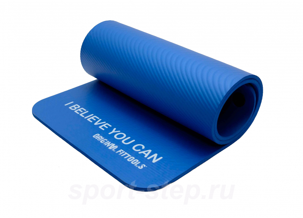 Мат для аэробики NBR 10 мм синий с кольцами OFT FT-YGR-100NBR-BWV