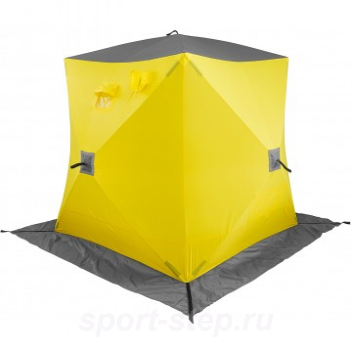 Палатка зимняя Куб 1,8х1,8 желтый/серый (HS-WSC-180YG) Helios